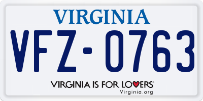 VA license plate VFZ0763