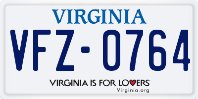 VA license plate VFZ0764