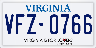 VA license plate VFZ0766