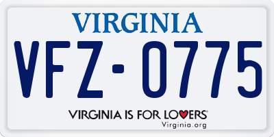 VA license plate VFZ0775