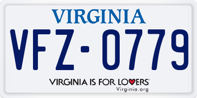 VA license plate VFZ0779
