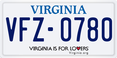 VA license plate VFZ0780