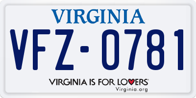 VA license plate VFZ0781