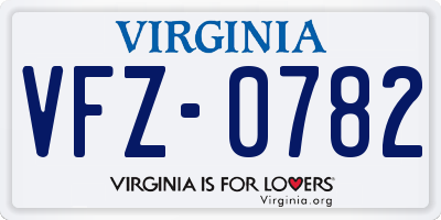 VA license plate VFZ0782