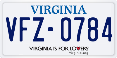 VA license plate VFZ0784