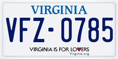 VA license plate VFZ0785