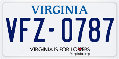 VA license plate VFZ0787
