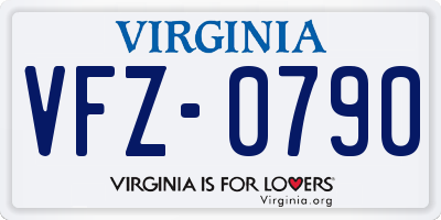 VA license plate VFZ0790