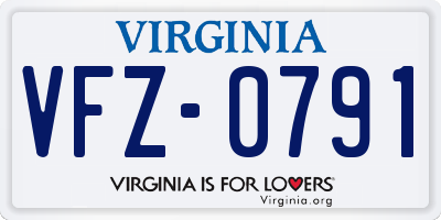 VA license plate VFZ0791