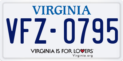 VA license plate VFZ0795