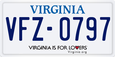 VA license plate VFZ0797