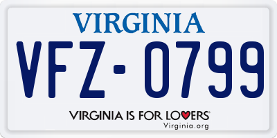 VA license plate VFZ0799