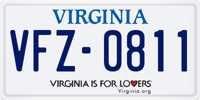 VA license plate VFZ0811