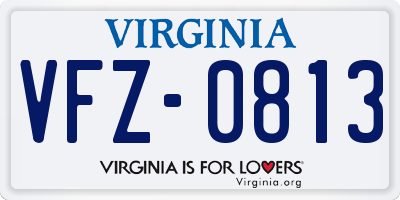 VA license plate VFZ0813