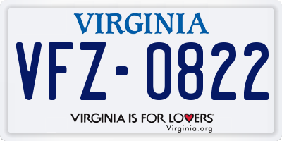 VA license plate VFZ0822