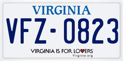 VA license plate VFZ0823