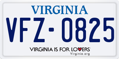 VA license plate VFZ0825