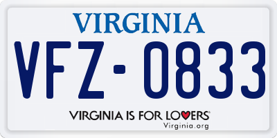 VA license plate VFZ0833