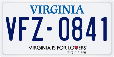 VA license plate VFZ0841