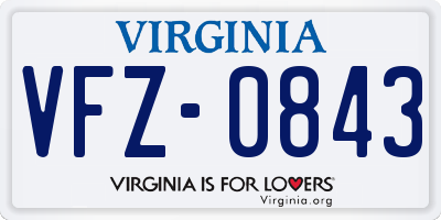 VA license plate VFZ0843