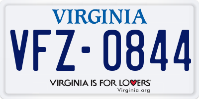 VA license plate VFZ0844