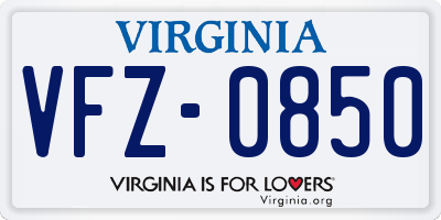 VA license plate VFZ0850
