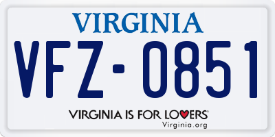 VA license plate VFZ0851