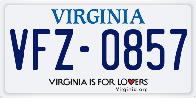 VA license plate VFZ0857
