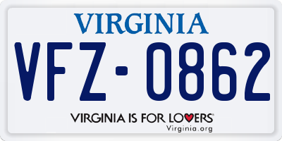 VA license plate VFZ0862