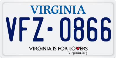 VA license plate VFZ0866