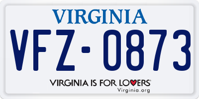 VA license plate VFZ0873