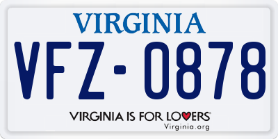 VA license plate VFZ0878