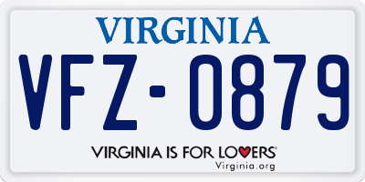 VA license plate VFZ0879