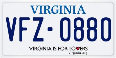 VA license plate VFZ0880