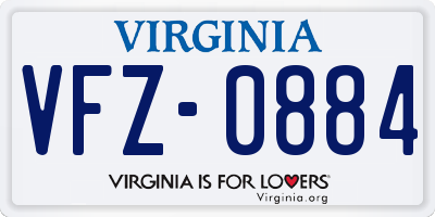 VA license plate VFZ0884