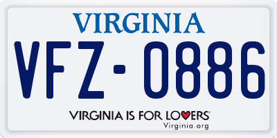 VA license plate VFZ0886