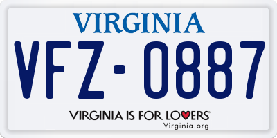 VA license plate VFZ0887