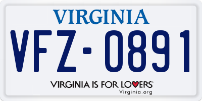 VA license plate VFZ0891
