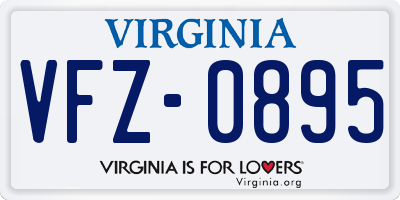 VA license plate VFZ0895