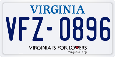VA license plate VFZ0896
