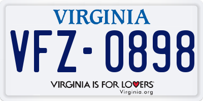VA license plate VFZ0898