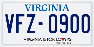 VA license plate VFZ0900