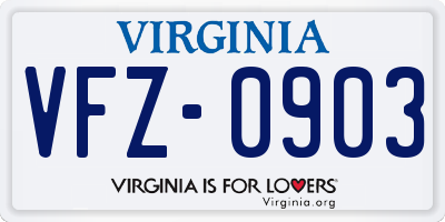 VA license plate VFZ0903