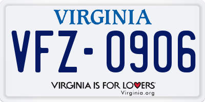VA license plate VFZ0906