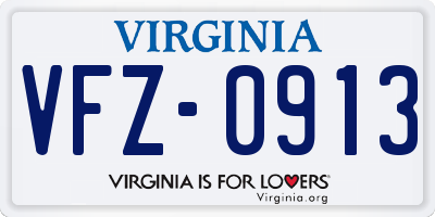 VA license plate VFZ0913
