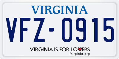 VA license plate VFZ0915