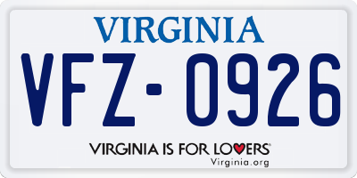 VA license plate VFZ0926
