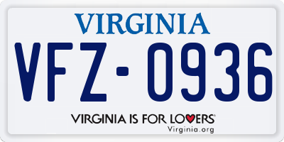 VA license plate VFZ0936
