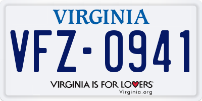 VA license plate VFZ0941
