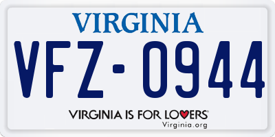 VA license plate VFZ0944